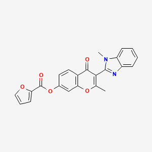 2-methyl-3-(1-methyl-1H-1,3-benzodiazol-2-yl)-4-oxo-4H-chromen-7-yl furan-2-carboxylate