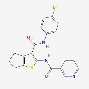 molecular formula C20H16BrN3O2S B3464040 N-(3-{[(4-bromophenyl)amino]carbonyl}-5,6-dihydro-4H-cyclopenta[b]thien-2-yl)nicotinamide 