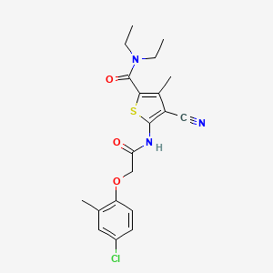 molecular formula C20H22ClN3O3S B3464045 5-{[(4-chloro-2-methylphenoxy)acetyl]amino}-4-cyano-N,N-diethyl-3-methyl-2-thiophenecarboxamide 