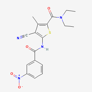 4-cyano-N,N-diethyl-3-methyl-5-[(3-nitrobenzoyl)amino]-2-thiophenecarboxamide