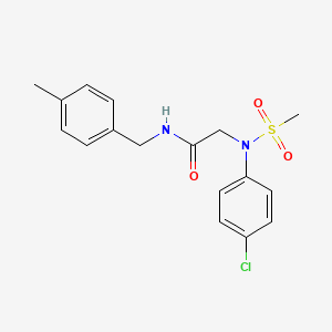 molecular formula C17H19ClN2O3S B3464088 N~2~-(4-chlorophenyl)-N~1~-(4-methylbenzyl)-N~2~-(methylsulfonyl)glycinamide 