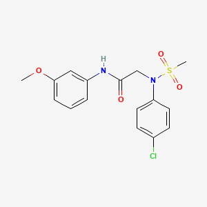 molecular formula C16H17ClN2O4S B3464094 N~2~-(4-chlorophenyl)-N~1~-(3-methoxyphenyl)-N~2~-(methylsulfonyl)glycinamide 