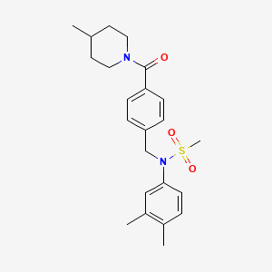 molecular formula C23H30N2O3S B3464101 N-(3,4-dimethylphenyl)-N-{4-[(4-methyl-1-piperidinyl)carbonyl]benzyl}methanesulfonamide 