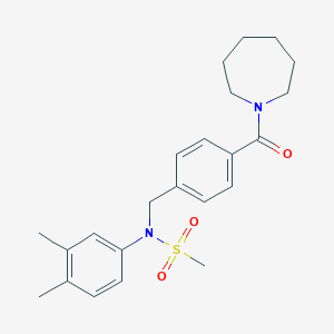 molecular formula C23H30N2O3S B3464102 N-[4-(1-azepanylcarbonyl)benzyl]-N-(3,4-dimethylphenyl)methanesulfonamide 