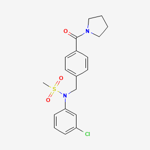 molecular formula C19H21ClN2O3S B3464107 N-(3-chlorophenyl)-N-[4-(1-pyrrolidinylcarbonyl)benzyl]methanesulfonamide 