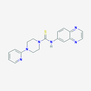 molecular formula C18H18N6S B3464121 4-(2-pyridinyl)-N-6-quinoxalinyl-1-piperazinecarbothioamide 