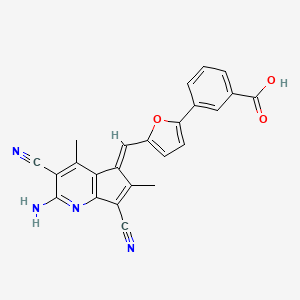 3-{5-[(2-amino-3,7-dicyano-4,6-dimethyl-5H-cyclopenta[b]pyridin-5-ylidene)methyl]-2-furyl}benzoic acid