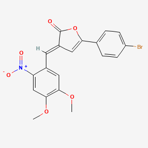 molecular formula C19H14BrNO6 B3464144 5-(4-bromophenyl)-3-(4,5-dimethoxy-2-nitrobenzylidene)-2(3H)-furanone CAS No. 6019-78-9