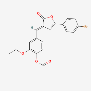 molecular formula C21H17BrO5 B3464148 [4-[(E)-[5-(4-bromophenyl)-2-oxofuran-3-ylidene]methyl]-2-ethoxyphenyl] acetate 