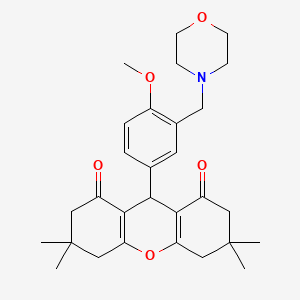 molecular formula C29H37NO5 B3464169 9-[4-methoxy-3-(4-morpholinylmethyl)phenyl]-3,3,6,6-tetramethyl-3,4,5,6,7,9-hexahydro-1H-xanthene-1,8(2H)-dione 