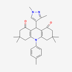 9-(1,3-dimethyl-1H-pyrazol-4-yl)-3,3,6,6-tetramethyl-10-(4-methylphenyl)-3,4,6,7,9,10-hexahydro-1,8(2H,5H)-acridinedione