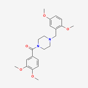 molecular formula C22H28N2O5 B3464226 1-(3,4-dimethoxybenzoyl)-4-(2,5-dimethoxybenzyl)piperazine 