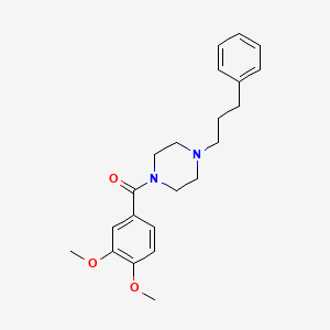 molecular formula C22H28N2O3 B3464227 1-(3,4-dimethoxybenzoyl)-4-(3-phenylpropyl)piperazine 