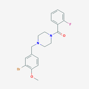 molecular formula C19H20BrFN2O2 B3464246 1-(3-bromo-4-methoxybenzyl)-4-(2-fluorobenzoyl)piperazine 