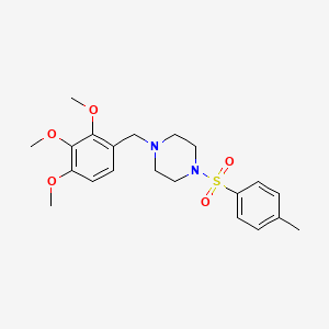 molecular formula C21H28N2O5S B3464279 1-(4-METHYLBENZENESULFONYL)-4-[(2,3,4-TRIMETHOXYPHENYL)METHYL]PIPERAZINE 