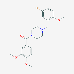 molecular formula C21H25BrN2O4 B3464283 [4-(5-BROMO-2-METHOXYBENZYL)PIPERAZINO](3,4-DIMETHOXYPHENYL)METHANONE 