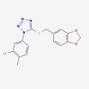 molecular formula C16H13ClN4O2S B3464326 5-(1,3-Benzodioxol-5-ylmethylsulfanyl)-1-(3-chloro-4-methylphenyl)tetrazole 