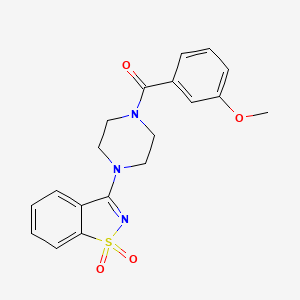 molecular formula C19H19N3O4S B3464340 3-[4-(3-METHOXYBENZOYL)PIPERAZIN-1-YL]-1??,2-BENZOTHIAZOLE-1,1-DIONE 