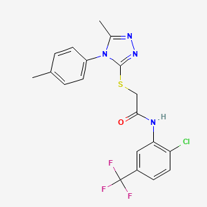 molecular formula C19H16ClF3N4OS B3464358 N-[2-chloro-5-(trifluoromethyl)phenyl]-2-{[5-methyl-4-(4-methylphenyl)-4H-1,2,4-triazol-3-yl]thio}acetamide 