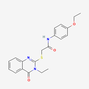 molecular formula C20H21N3O3S B3464362 N-(4-ethoxyphenyl)-2-[(3-ethyl-4-oxo-3,4-dihydro-2-quinazolinyl)thio]acetamide 