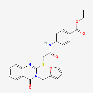 molecular formula C24H21N3O5S B3464365 ethyl 4-[({[3-(2-furylmethyl)-4-oxo-3,4-dihydro-2-quinazolinyl]thio}acetyl)amino]benzoate 