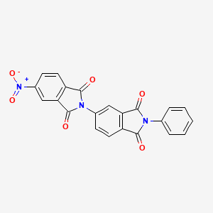 molecular formula C22H11N3O6 B3464401 5-nitro-2'-phenyl-1'H-2,5'-biisoindole-1,1',3,3'(2'H)-tetrone 