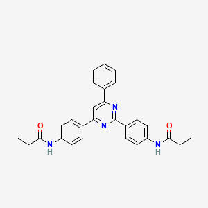 molecular formula C28H26N4O2 B3464406 N,N'-[(6-phenyl-2,4-pyrimidinediyl)di-4,1-phenylene]dipropanamide 