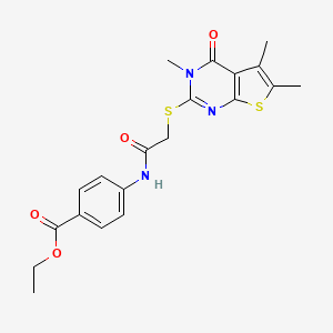 ethyl 4-({[(3,5,6-trimethyl-4-oxo-3,4-dihydrothieno[2,3-d]pyrimidin-2-yl)thio]acetyl}amino)benzoate