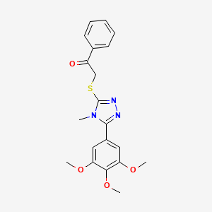 2-{[4-methyl-5-(3,4,5-trimethoxyphenyl)-4H-1,2,4-triazol-3-yl]thio}-1-phenylethanone