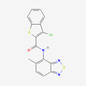 molecular formula C16H10ClN3OS2 B3464446 3-chloro-N-(5-methyl-2,1,3-benzothiadiazol-4-yl)-1-benzothiophene-2-carboxamide 