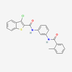 molecular formula C23H17ClN2O2S B3464454 3-chloro-N-{3-[(2-methylbenzoyl)amino]phenyl}-1-benzothiophene-2-carboxamide 