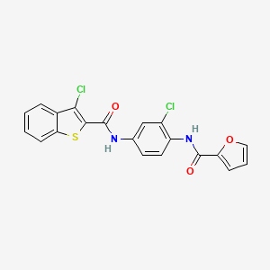 molecular formula C20H12Cl2N2O3S B3464457 N-(2-chloro-4-{[(3-chloro-1-benzothien-2-yl)carbonyl]amino}phenyl)-2-furamide 