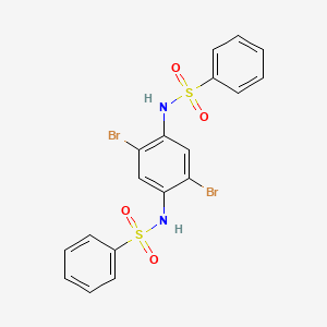 molecular formula C18H14Br2N2O4S2 B3464491 N,N'-(2,5-dibromo-1,4-phenylene)dibenzenesulfonamide 