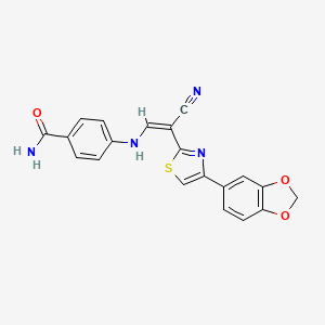 4-({2-[4-(1,3-benzodioxol-5-yl)-1,3-thiazol-2-yl]-2-cyanovinyl}amino)benzamide