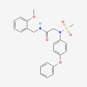 molecular formula C23H24N2O5S B3464588 N~1~-(2-methoxybenzyl)-N~2~-(methylsulfonyl)-N~2~-(4-phenoxyphenyl)glycinamide 