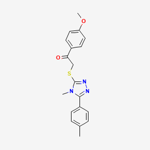 1-(4-methoxyphenyl)-2-{[4-methyl-5-(4-methylphenyl)-4H-1,2,4-triazol-3-yl]thio}ethanone