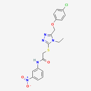 molecular formula C19H18ClN5O4S B3464630 2-({5-[(4-chlorophenoxy)methyl]-4-ethyl-4H-1,2,4-triazol-3-yl}thio)-N-(3-nitrophenyl)acetamide 