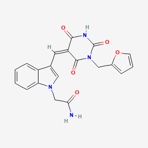 2-(3-{[1-(2-furylmethyl)-2,4,6-trioxotetrahydro-5(2H)-pyrimidinylidene]methyl}-1H-indol-1-yl)acetamide