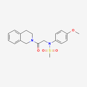 molecular formula C19H22N2O4S B3464681 N-[2-(3,4-dihydro-2(1H)-isoquinolinyl)-2-oxoethyl]-N-(4-methoxyphenyl)methanesulfonamide 