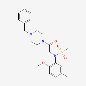 N-[2-(4-benzyl-1-piperazinyl)-2-oxoethyl]-N-(2-methoxy-5-methylphenyl)methanesulfonamide