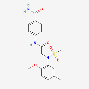 4-{[N-(2-methoxy-5-methylphenyl)-N-(methylsulfonyl)glycyl]amino}benzamide