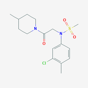 molecular formula C16H23ClN2O3S B3464723 N-(3-chloro-4-methylphenyl)-N-[2-(4-methyl-1-piperidinyl)-2-oxoethyl]methanesulfonamide 