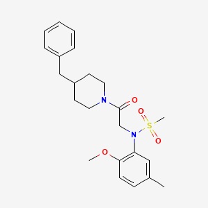 molecular formula C23H30N2O4S B3464739 N-[2-(4-benzyl-1-piperidinyl)-2-oxoethyl]-N-(2-methoxy-5-methylphenyl)methanesulfonamide 