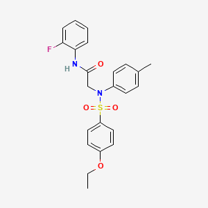 molecular formula C23H23FN2O4S B3464748 N~2~-[(4-ethoxyphenyl)sulfonyl]-N~1~-(2-fluorophenyl)-N~2~-(4-methylphenyl)glycinamide 