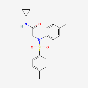 molecular formula C19H22N2O3S B3464755 N~1~-cyclopropyl-N~2~-(4-methylphenyl)-N~2~-[(4-methylphenyl)sulfonyl]glycinamide 