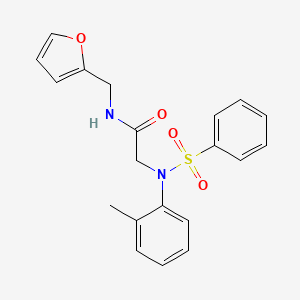 molecular formula C20H20N2O4S B3464770 N~1~-(2-furylmethyl)-N~2~-(2-methylphenyl)-N~2~-(phenylsulfonyl)glycinamide 