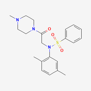 molecular formula C21H27N3O3S B3464783 N-(2,5-dimethylphenyl)-N-[2-(4-methyl-1-piperazinyl)-2-oxoethyl]benzenesulfonamide 