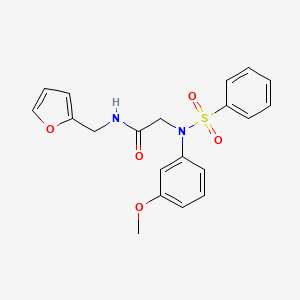 molecular formula C20H20N2O5S B3464788 N~1~-(2-furylmethyl)-N~2~-(3-methoxyphenyl)-N~2~-(phenylsulfonyl)glycinamide 