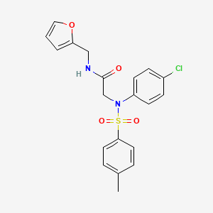 molecular formula C20H19ClN2O4S B3464795 N~2~-(4-chlorophenyl)-N~1~-(2-furylmethyl)-N~2~-[(4-methylphenyl)sulfonyl]glycinamide 