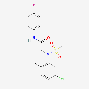 molecular formula C16H16ClFN2O3S B3464806 N~2~-(5-chloro-2-methylphenyl)-N~1~-(4-fluorophenyl)-N~2~-(methylsulfonyl)glycinamide 